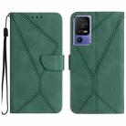 For TCL 40 SE Stitching Embossed Leather Phone Case(Green) - 1