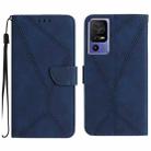 For TCL 40 SE Stitching Embossed Leather Phone Case(Blue) - 1