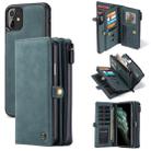 For iPhone 11 CaseMe 018 Detachable Multi-functional Horizontal Flip Leather Case, with Card Slot & Holder & Zipper Wallet & Photo Frame(Blue) - 1
