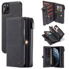 For iPhone 11 Pro Max CaseMe 018 Detachable Multi-functional Horizontal Flip Leather Case, with Card Slot & Holder & Zipper Wallet & Photo Frame(Black) - 1