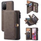 For Samsung Galaxy S20+ CaseMe 018 Detachable Multi-functional Horizontal Flip Leather Case, with Card Slot & Holder & Zipper Wallet & Photo Frame(Brown) - 1