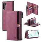 For Samsung Galaxy Note10 CaseMe 018 Detachable Multi-functional Horizontal Flip Leather Case, with Card Slot & Holder & Zipper Wallet & Photo Frame(Red) - 1