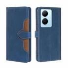 For vivo Y78 Plus 5G Skin Feel Magnetic Buckle Leather Phone Case(Blue) - 1
