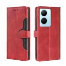 For vivo Y78 Plus 5G Skin Feel Magnetic Buckle Leather Phone Case(Red) - 1