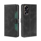 For OPPO A1 5G Skin Feel Magnetic Buckle Leather Phone Case(Black) - 1