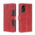 For OPPO A1 5G Skin Feel Magnetic Buckle Leather Phone Case(Red) - 1