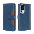 For OPPO Reno10 5G Skin Feel Magnetic Buckle Leather Phone Case(Blue) - 1