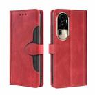 For OPPO Reno10 Pro 5G Skin Feel Magnetic Buckle Leather Phone Case(Red) - 1