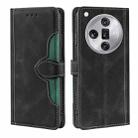 For OPPO Find X7 Ultra 5G Skin Feel Magnetic Buckle Leather Phone Case(Black) - 1