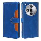 For OPPO Find X7 Ultra 5G Skin Feel Magnetic Buckle Leather Phone Case(Blue) - 1