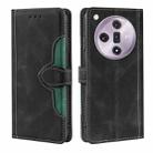 For OPPO Find X7 5G Skin Feel Magnetic Buckle Leather Phone Case(Black) - 1