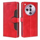 For OPPO Find X7 5G Skin Feel Magnetic Buckle Leather Phone Case(Red) - 1