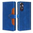 For OPPO A60 4G Global Skin Feel Magnetic Buckle Leather Phone Case(Blue) - 1