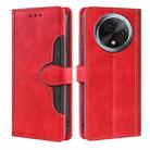 For OPPO A3 Pro Skin Feel Magnetic Buckle Leather Phone Case(Red) - 1