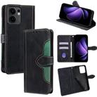 For OPPO Reno13 F 5G / 4G Skin Feel Magnetic Buckle Leather Phone Case(Black) - 1