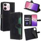 For OPPO A5 Pro 5G Global Skin Feel Magnetic Buckle Leather Phone Case(Black) - 1