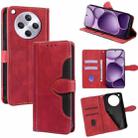 For OPPO Find X8s+ 5G Skin Feel Magnetic Buckle Leather Phone Case(Red) - 1