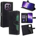 For OPPO A5 5G 2025 Global Skin Feel Magnetic Buckle Leather Phone Case(Black) - 1