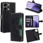 For OPPO Reno14 Pro 5G Global Skin Feel Magnetic Buckle Leather Phone Case(Black) - 1