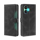 For Realme GT Neo5 SE Skin Feel Magnetic Buckle Leather Phone Case(Black) - 1