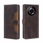 For Realme 11 5G Skin Feel Magnetic Buckle Leather Phone Case(Brown) - 1