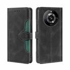 For Realme 11 Pro / 11 Pro+ 5G Skin Feel Magnetic Buckle Leather Phone Case(Black) - 1