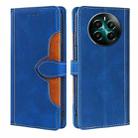 For Realme 12+ 5G Skin Feel Magnetic Buckle Leather Phone Case(Blue) - 1