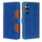 For Realme C65 4G Skin Feel Magnetic Buckle Leather Phone Case(Blue) - 1