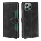 For Realme C61 4G Skin Feel Magnetic Buckle Leather Phone Case(Black) - 1