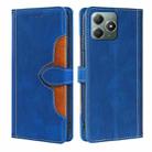 For Realme C61 4G Skin Feel Magnetic Buckle Leather Phone Case(Blue) - 1