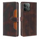For Realme GT Neo6 SE 5G Skin Feel Magnetic Buckle Leather Phone Case(Brown) - 1
