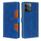 For Realme GT Neo6 SE 5G Skin Feel Magnetic Buckle Leather Phone Case(Blue) - 1