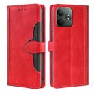 For Realme GT Neo6 SE 5G Skin Feel Magnetic Buckle Leather Phone Case(Red) - 1