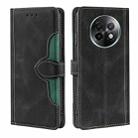 For Realme 13 Pro 5G Skin Feel Magnetic Buckle Leather Phone Case(Black) - 1