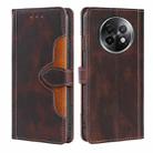 For Realme 13 Pro 5G Skin Feel Magnetic Buckle Leather Phone Case(Brown) - 1