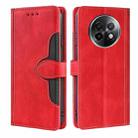 For Realme 13 Pro 5G Skin Feel Magnetic Buckle Leather Phone Case(Red) - 1