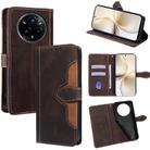 For Realme 14 Pro 5G Global Skin Feel Magnetic Buckle Leather Phone Case(Brown) - 1