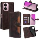 For Realme P3 Pro 5G Global Skin Feel Magnetic Buckle Leather Phone Case(Brown) - 1