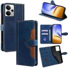 For Realme 14 5G Global Skin Feel Magnetic Buckle Leather Phone Case(Blue) - 1