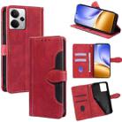 For Realme 14 5G Global Skin Feel Magnetic Buckle Leather Phone Case(Red) - 1