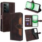 For Realme C71 4G Skin Feel Magnetic Buckle Leather Phone Case(Brown) - 1