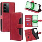 For Realme C71 4G Skin Feel Magnetic Buckle Leather Phone Case(Red) - 1