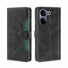 For Tecno Camon 20 Pro 4G Skin Feel Magnetic Buckle Leather Phone Case(Black) - 1