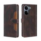 For Tecno Camon 20 Pro 4G Skin Feel Magnetic Buckle Leather Phone Case(Brown) - 1