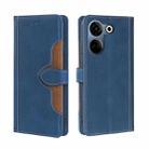 For Tecno Camon 20 Pro 4G Skin Feel Magnetic Buckle Leather Phone Case(Blue) - 1