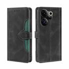 For Tecno Camon 20 Premier 5G Skin Feel Magnetic Buckle Leather Phone Case(Black) - 1