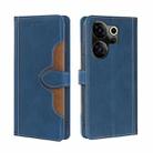 For Tecno Camon 20 Premier 5G Skin Feel Magnetic Buckle Leather Phone Case(Blue) - 1