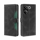 For Tecno Camon 20 Pro 5G Skin Feel Magnetic Buckle Leather Phone Case(Black) - 1