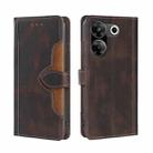 For Tecno Camon 20 Pro 5G Skin Feel Magnetic Buckle Leather Phone Case(Brown) - 1