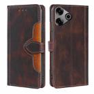 For Tecno Pova 6 Pro 5G Skin Feel Magnetic Buckle Leather Phone Case(Brown) - 1